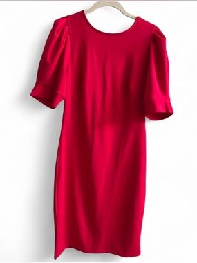 Classic Hot Pink Puff-Sleeve Dress - M